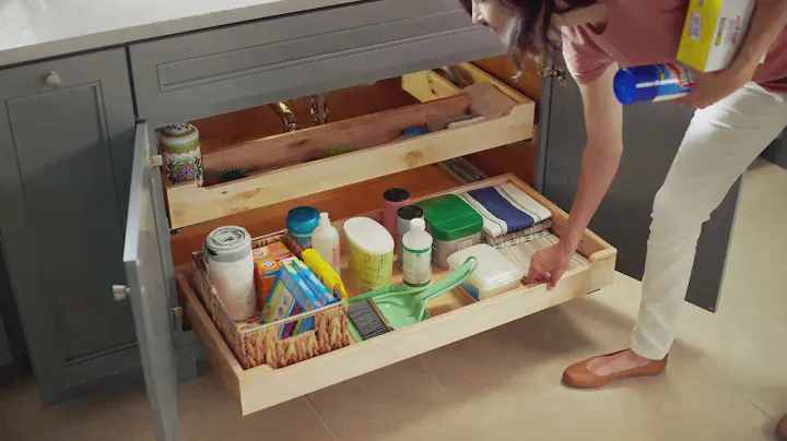 Under-Sink Pull-Out Sliding Tray Shelves for Base Cabinets
