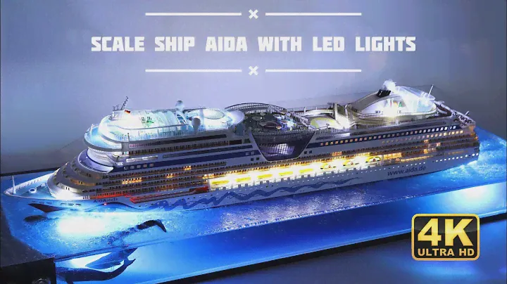 AIDA Stella Blu Sol Mar | Scale model | Cruise ship | 1/400 Revell kit | LED lighting | Resin water