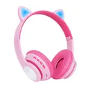 Наушники накладные беспроводные Rombica Mysound BH-18 Кошачьи ушки розовые