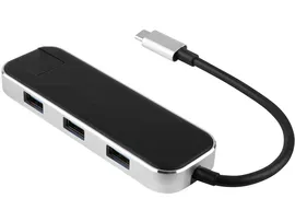 Хаб USB Rombica Type-C Chronos Black, устройство, алюминий пластик - 595599, черный