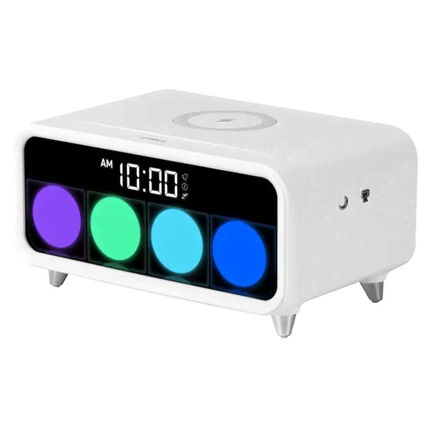 Часы с беспроводным зарядным устройством Rombica Timebox 1, белый-0