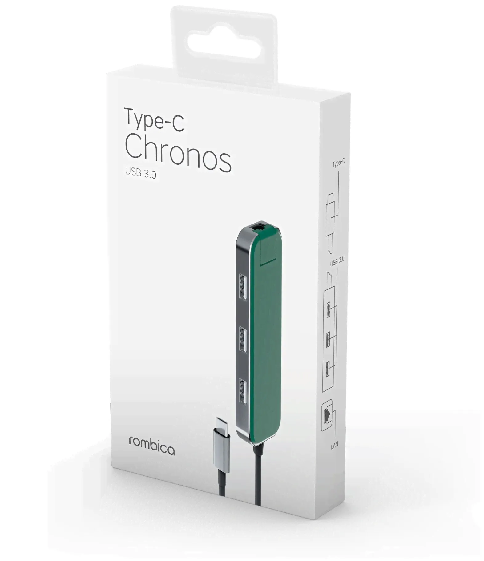 Rombica USB Type-C Хаб Rombica Type-C Chronos. Цвет: зеленый (tc-00252) картридер / usb-хаб-2