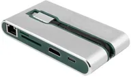 Концентратор USB Type-C Rombica TC-00255 3 х USB 3.0 RJ-45 USB Type-C HDMI SD/SDHC серебристый зеленый