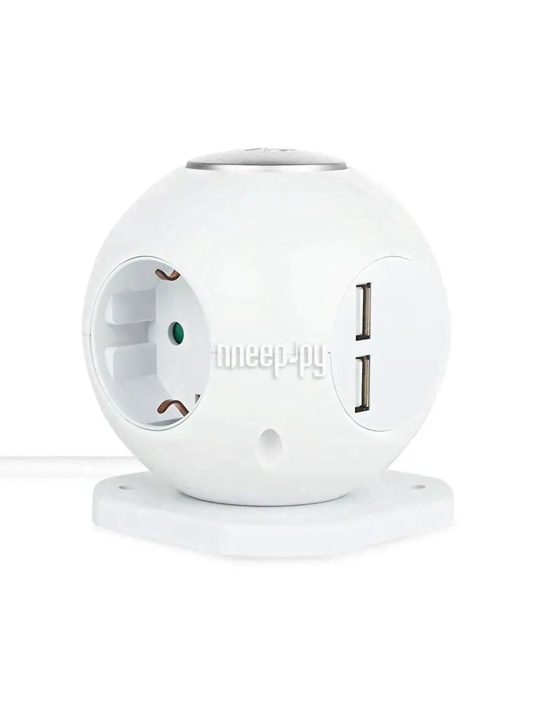 Сетевой фильтр Rombica Neo Spherum 3 Sockets 2 USB 1.5m White PSE-004-0
