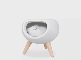 Ночник Rombica LED Koko White, светодиодный ночник, пластик дерево - 595658, белый, натуральный