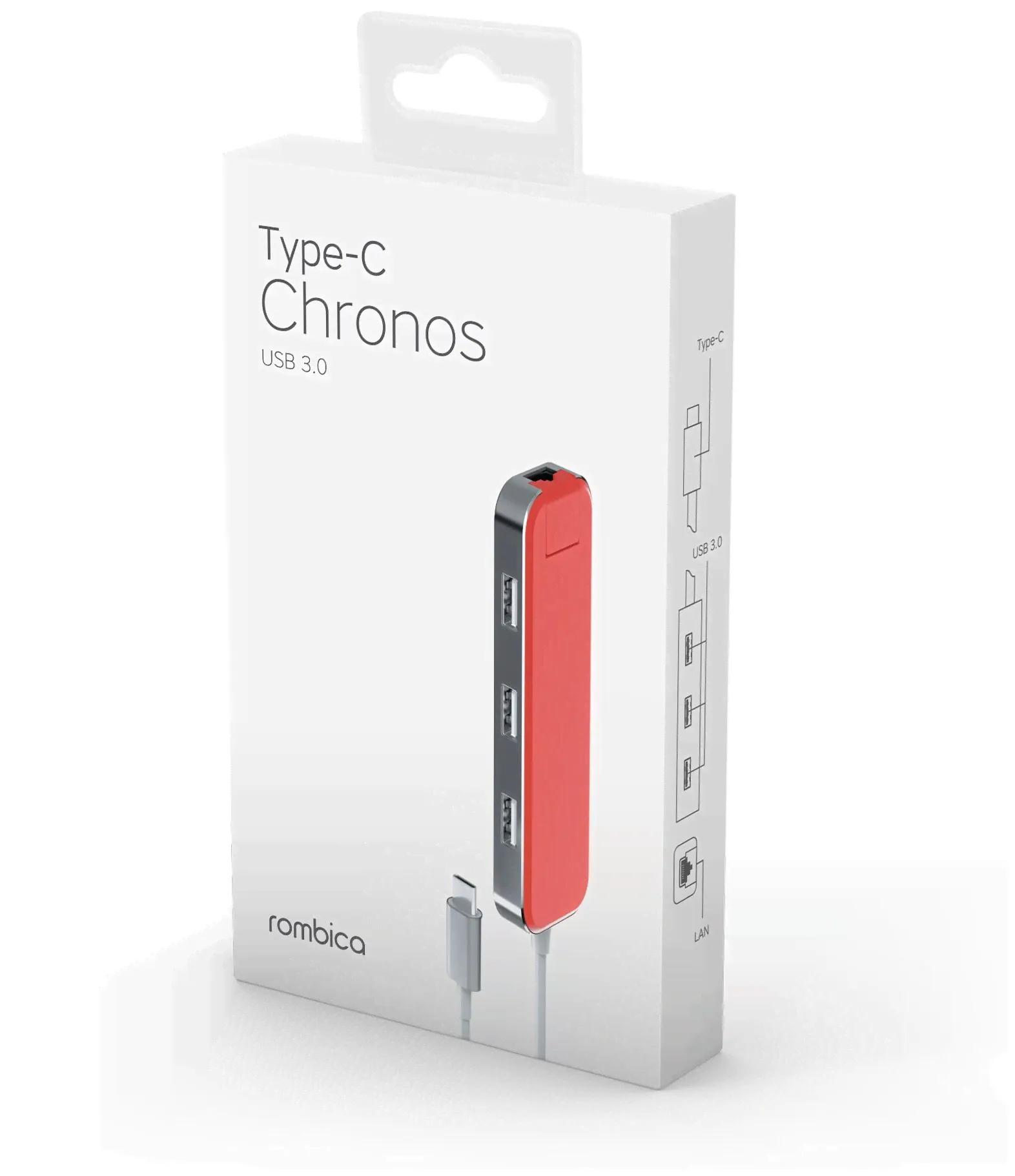 Rombica Разветвитель для компьютера Rombica Type-C Chronos Red (TC-00250) картридер / usb-хаб-1