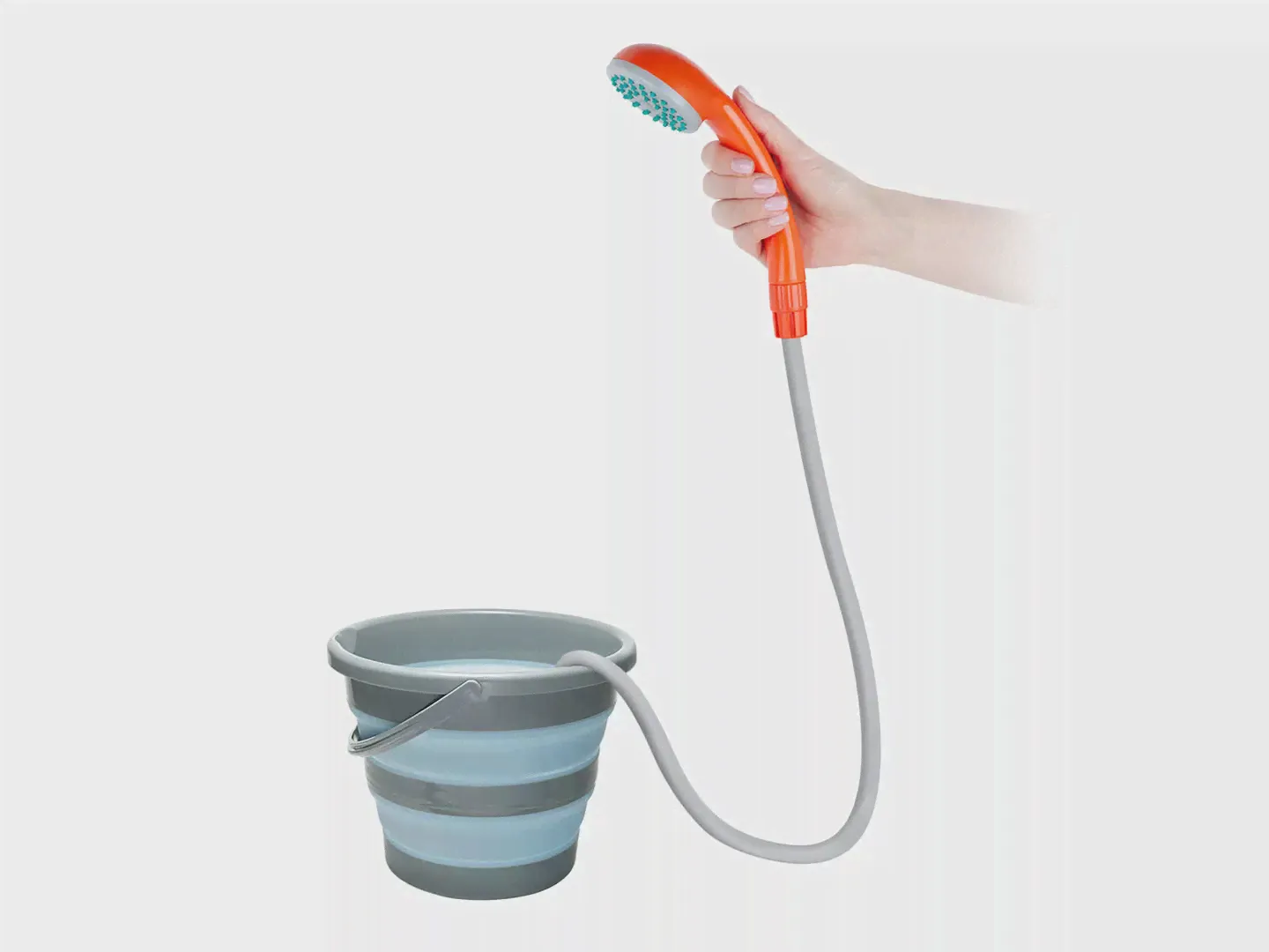 Душ портативный Rombica Shower PS1 Orange, серый / оранжевый - купить с логотипом на заказ в Москве и СПб | Иллан Гифтс