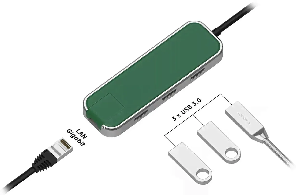Rombica USB Type-C Хаб Rombica Type-C Chronos. Цвет: зеленый (tc-00252) картридер / usb-хаб-1
